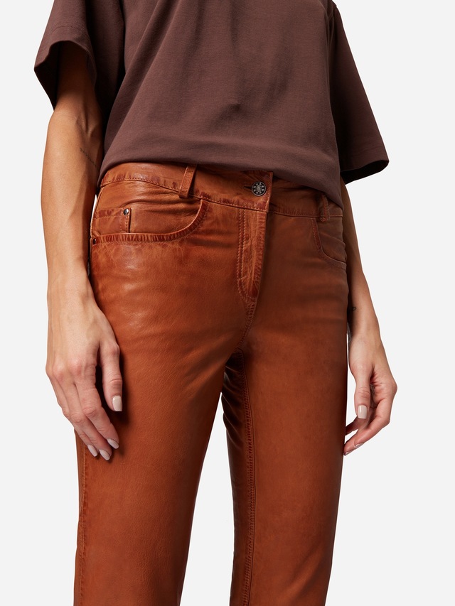 RICANO 5-Pocket-Hose »Lederhose Dorin« Handgefertigt aus echtem Leder