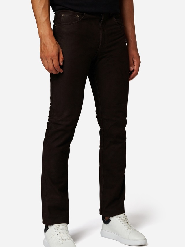 RICANO 5-Pocket-Hose »Lederhose RT-101, Nubuk« Handgefertigt aus echtem Leder