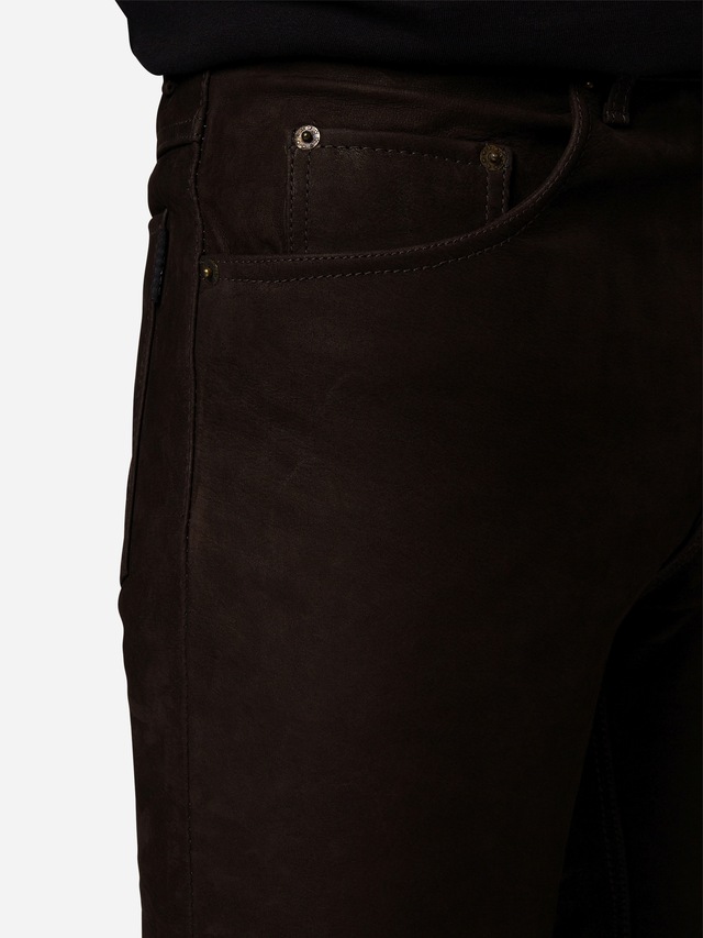 RICANO 5-Pocket-Hose »Lederhose RT-101, Nubuk« Handgefertigt aus echtem Leder