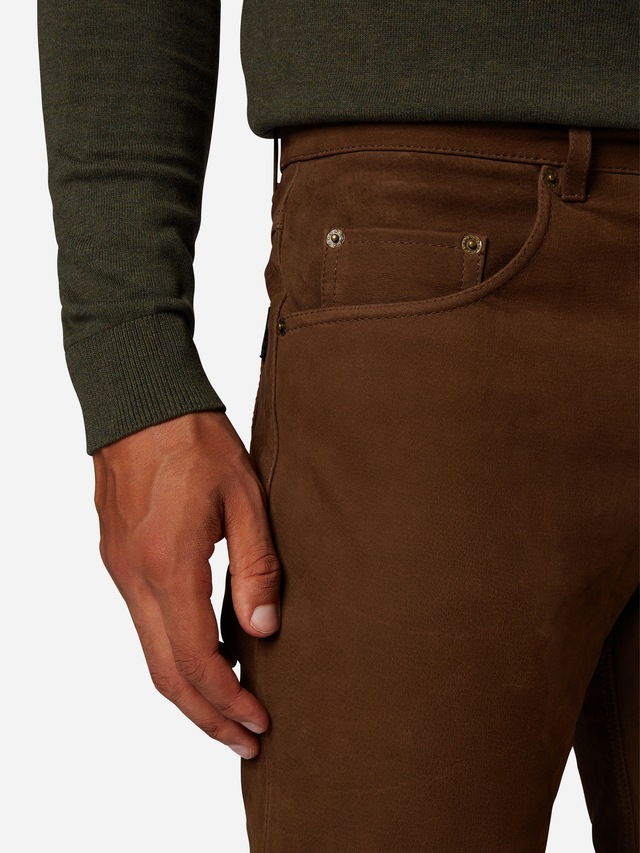 RICANO 5-Pocket-Hose »Lederhose RT-101, Nubuk« Handgefertigt aus echtem Leder