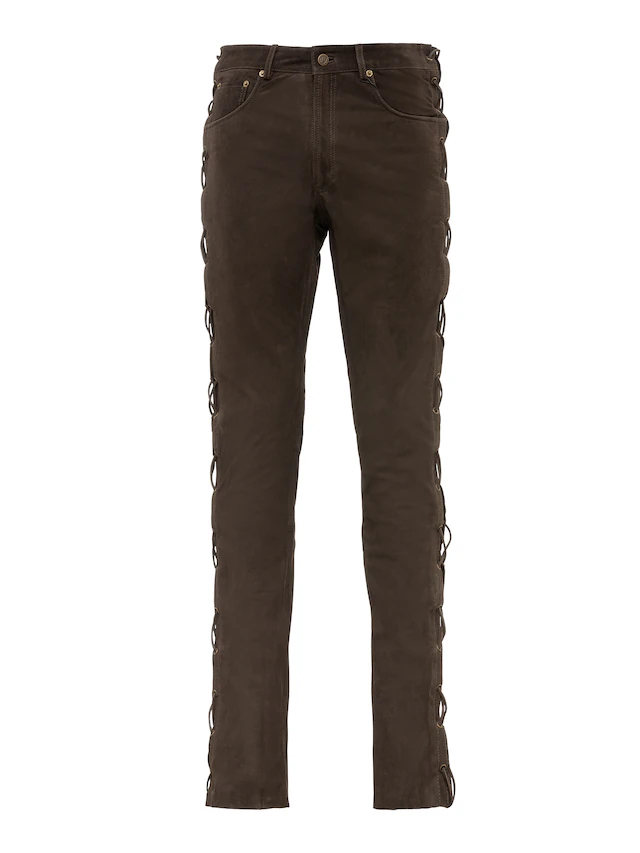 RICANO Lederhose »Lederhose S/L RT-101 (Buff Nubuk - geschnürt)« Handgefertigt aus echtem Leder