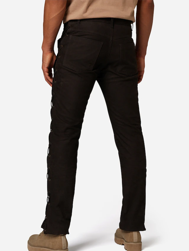 RICANO Lederhose »Lederhose S/L RT-101 (Buff Nubuk - geschnürt)« Handgefertigt aus echtem Leder