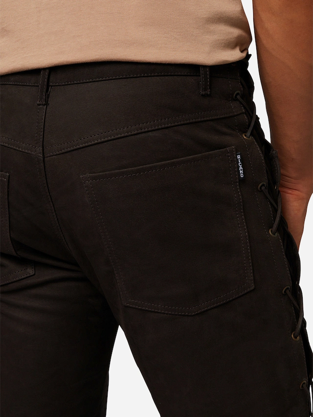 RICANO Lederhose »Lederhose S/L RT-101 (Buff Nubuk - geschnürt)« Handgefertigt aus echtem Leder
