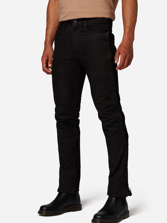 RICANO Lederhose »Lederhose S/L RT-101 (Buff Nubuk - geschnürt)« Handgefertigt aus echtem Leder