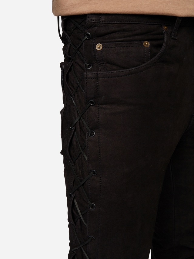 RICANO Lederhose »Lederhose S/L RT-101 (Buff Nubuk - geschnürt)« Handgefertigt aus echtem Leder