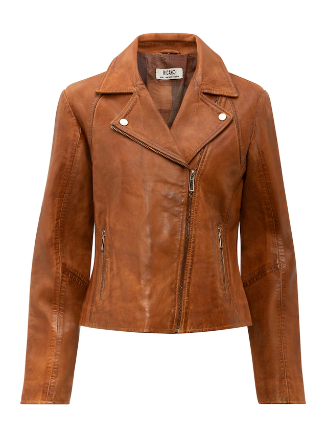 RICANO Bikerjacke »Lederjacke Antonia« Handgefertigt aus echtem Leder