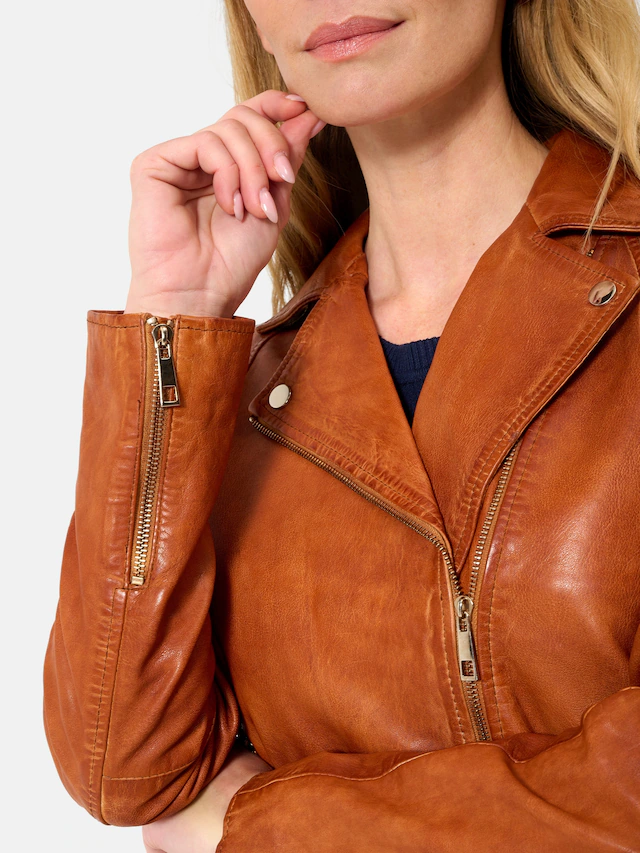 RICANO Bikerjacke »Lederjacke Antonia« Handgefertigt aus echtem Leder