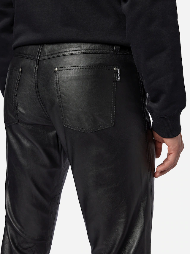 RICANO 5-Pocket-Hose »Lederhose Slim Fit« Handgefertigt aus echtem Leder