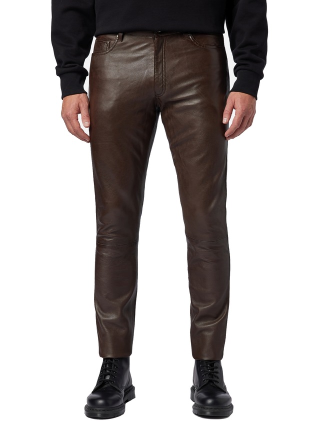 RICANO 5-Pocket-Hose »Lederhose Slim Fit« Handgefertigt aus echtem Leder