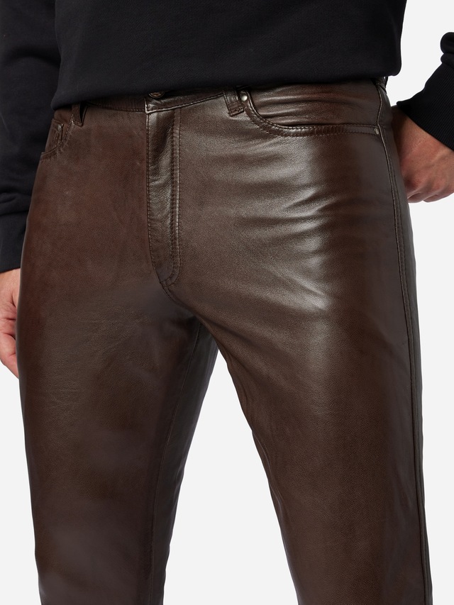 RICANO 5-Pocket-Hose »Lederhose Slim Fit« Handgefertigt aus echtem Leder