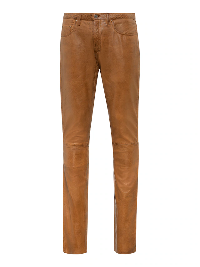 RICANO 5-Pocket-Hose »Lederhose Slim Fit« Handgefertigt aus echtem Leder
