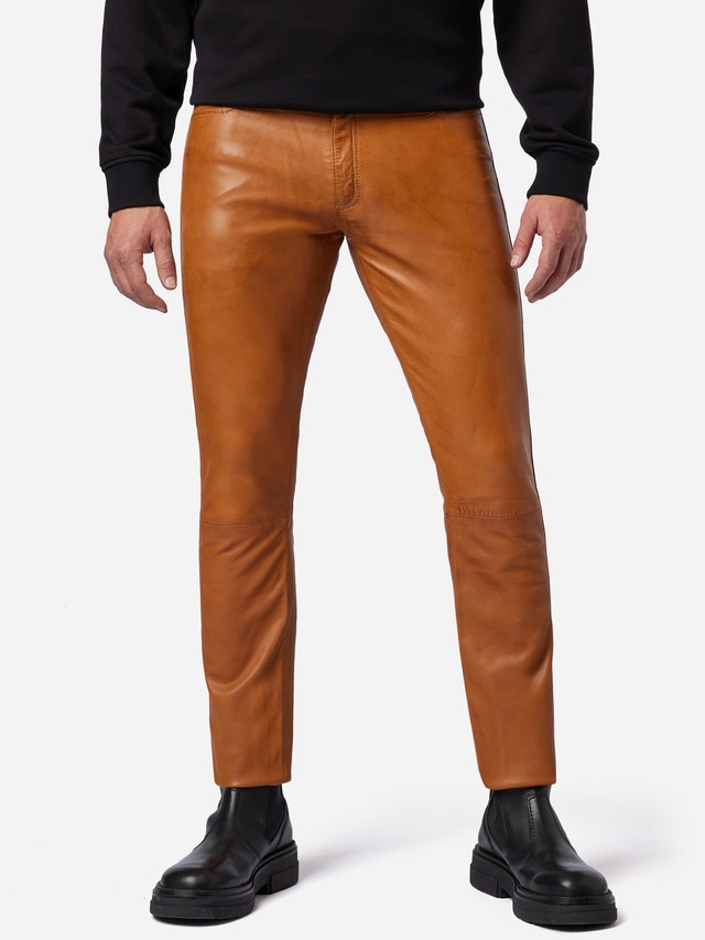 RICANO 5-Pocket-Hose »Lederhose Slim Fit« Handgefertigt aus echtem Leder