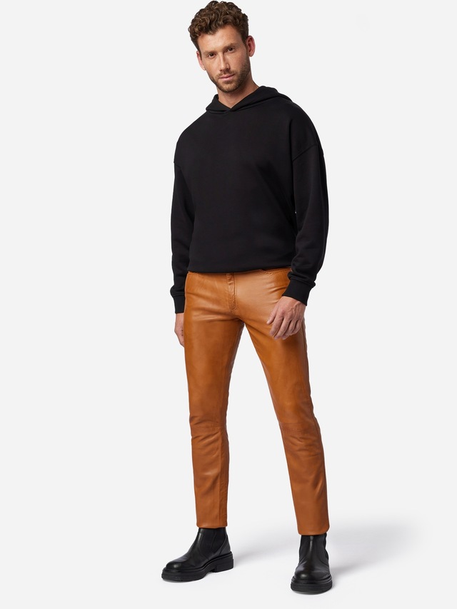 RICANO 5-Pocket-Hose »Lederhose Slim Fit« Handgefertigt aus echtem Leder