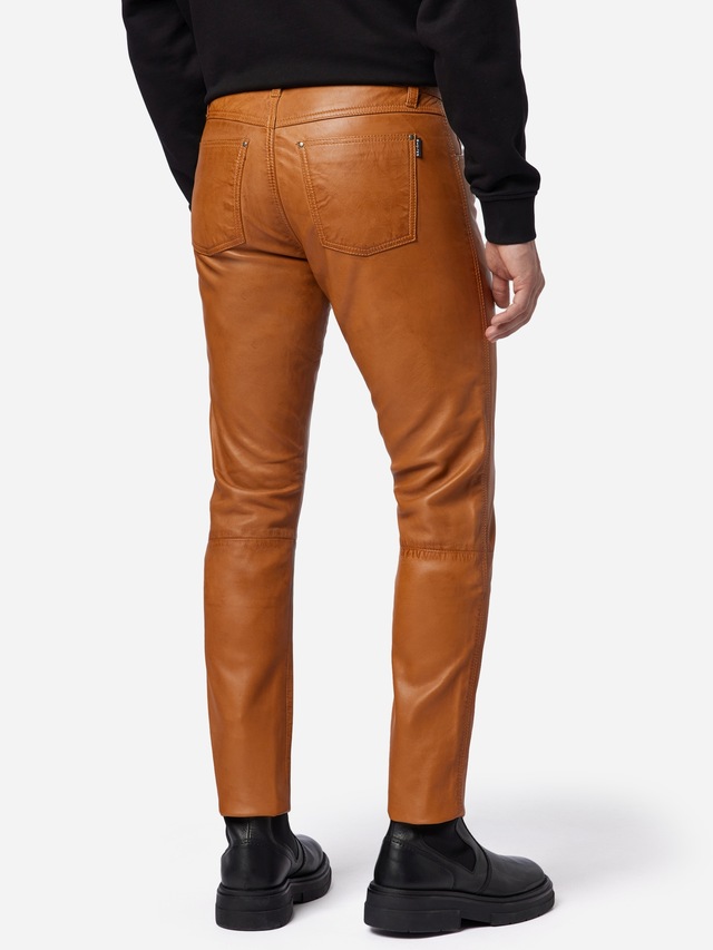 RICANO 5-Pocket-Hose »Lederhose Slim Fit« Handgefertigt aus echtem Leder