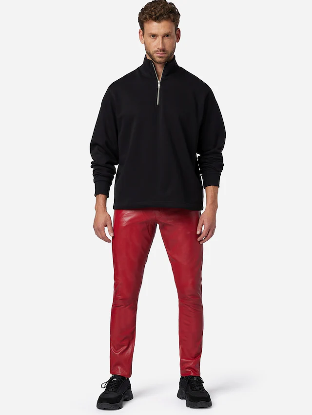 RICANO 5-Pocket-Hose »Lederhose Slim Fit« Handgefertigt aus echtem Leder