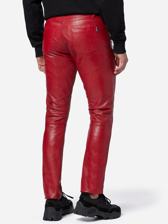 RICANO 5-Pocket-Hose »Lederhose Slim Fit« Handgefertigt aus echtem Leder
