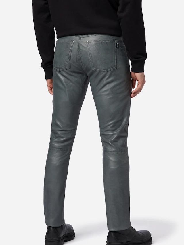 RICANO 5-Pocket-Hose »Lederhose Slim Fit« Handgefertigt aus echtem Leder