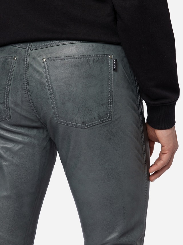 RICANO 5-Pocket-Hose »Lederhose Slim Fit« Handgefertigt aus echtem Leder