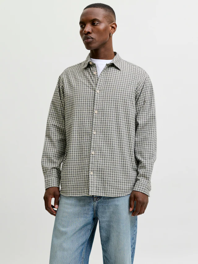 Jack & Jones Langarmhemd »JJCARTER CHECK SHIRT LS SN« Baumwolle, relaxed fit