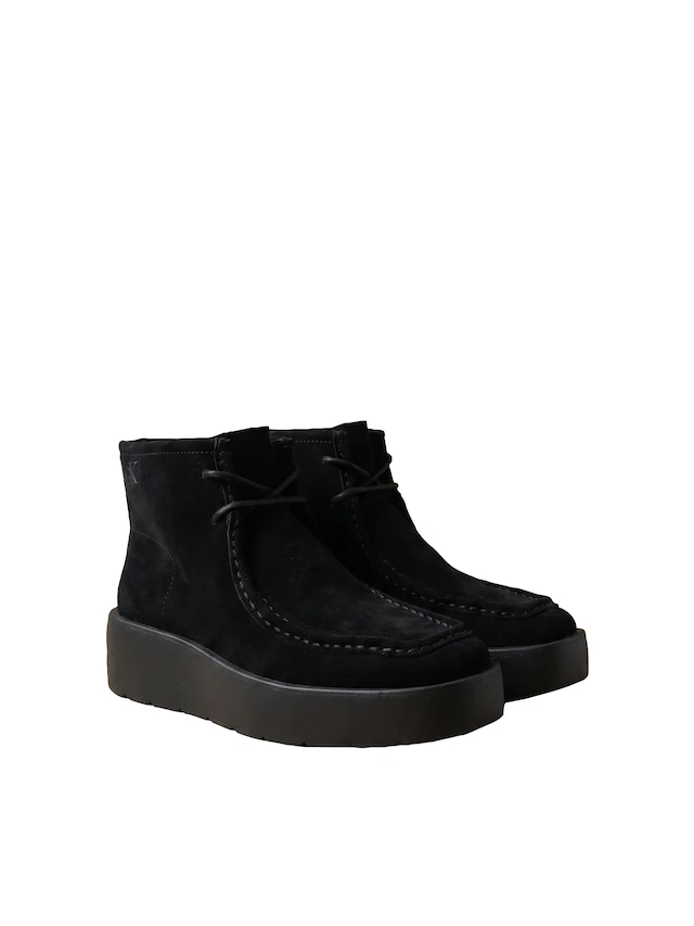 Calvin Klein Schnürboots »FLATF LACE UP APR CUT BOOT« Schnürstiefelette, Plateauboots mit Mokassin-Naht