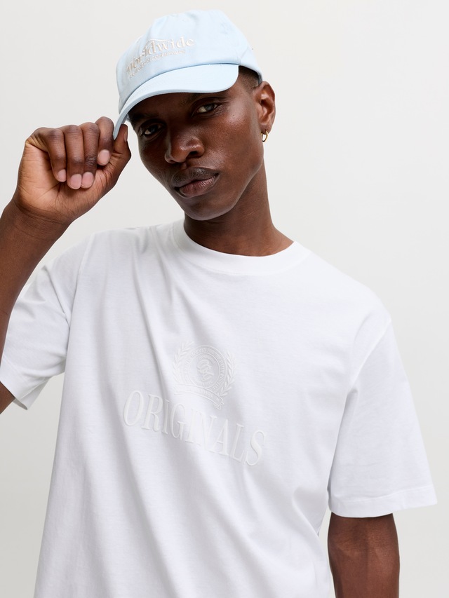 Jack & Jones Rundhalsshirt »JORFREDERIKSBERG MONOGRAM TEE SS CN SN« Baumwolle, relaxed fit