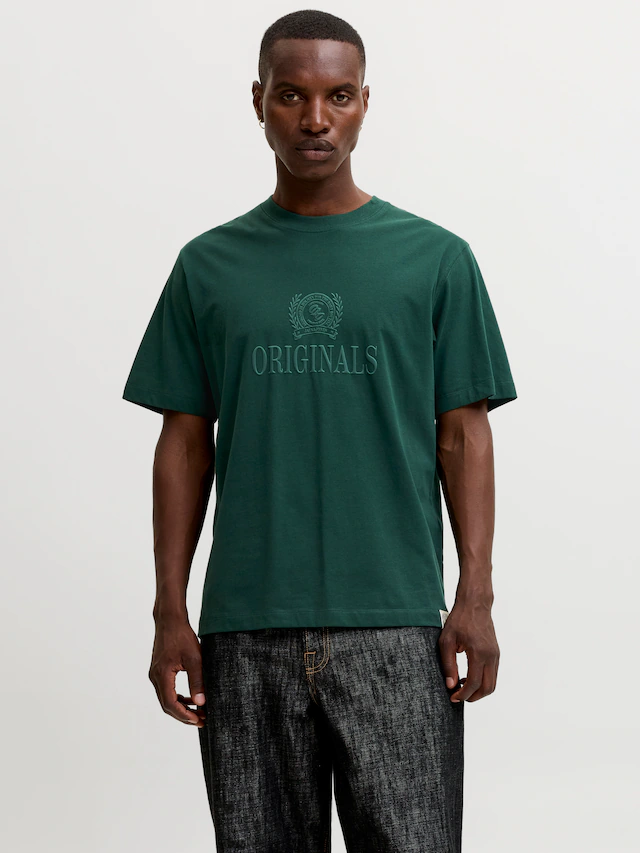 Jack & Jones Rundhalsshirt »JORFREDERIKSBERG MONOGRAM TEE SS CN SN« Baumwolle, relaxed fit
