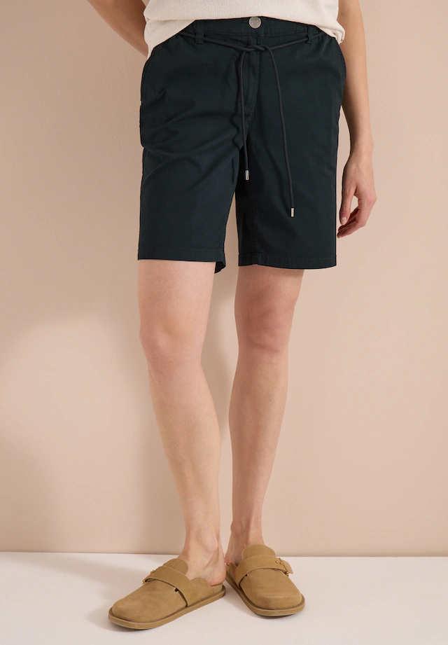 Cecil Shorts Unifarbe, Loose Fit, mit Kordel