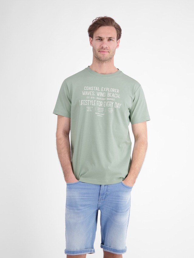 LERROS T-Shirt »Sportliches T-Shirt aus Baumwolle mit coolem Slogan-Print«