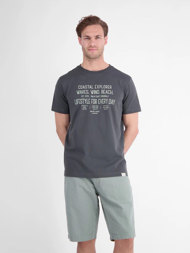 LERROS T-Shirt »Sportliches T-Shirt aus Baumwolle mit coolem Slogan-Print«