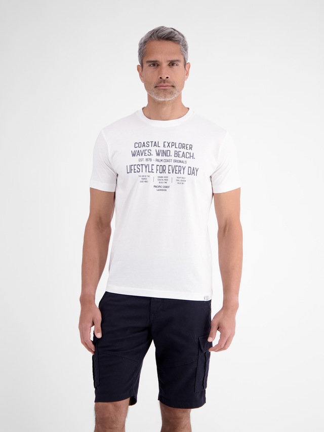 LERROS T-Shirt »Sportliches T-Shirt aus Baumwolle mit coolem Slogan-Print«