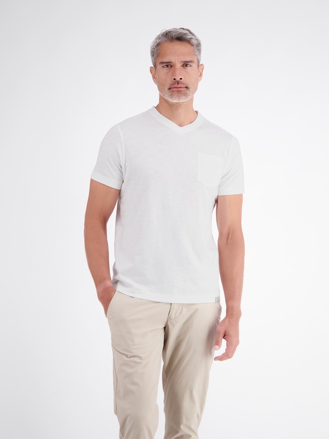 LERROS V-Shirt »T-Shirt mit sportlichem V-Ausschnitt aus reiner Baumwolle«