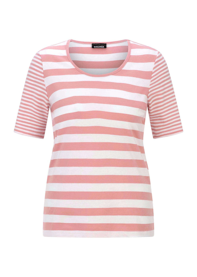 GOLDNER Kurzarmshirt »Streifenshirt aus softer Baumwollmischung« stretchbequemer Viskosejersey