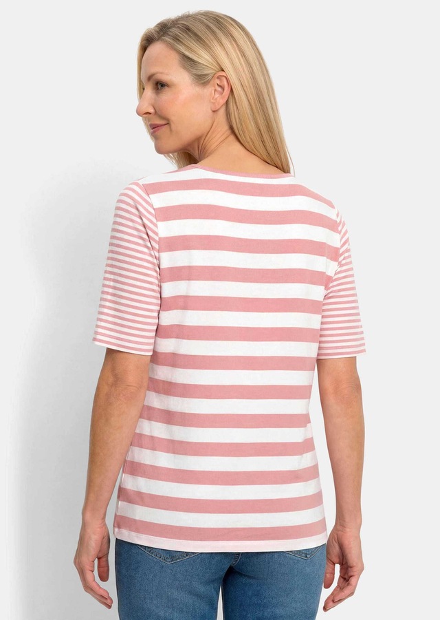 GOLDNER Kurzarmshirt »Streifenshirt aus softer Baumwollmischung« stretchbequemer Viskosejersey