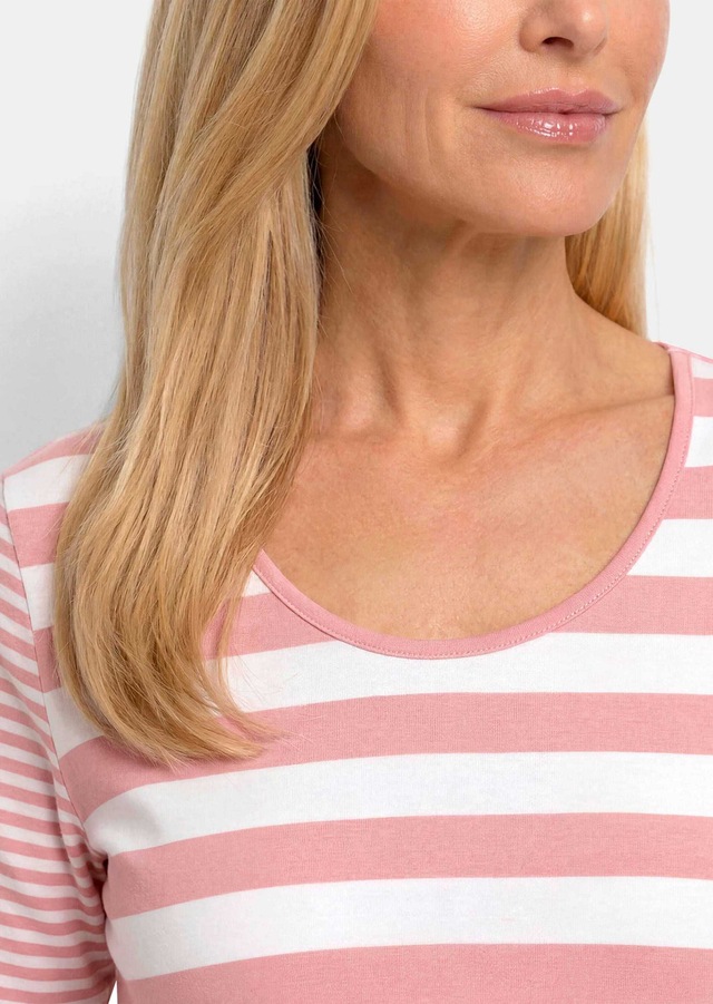 GOLDNER Kurzarmshirt »Streifenshirt aus softer Baumwollmischung« stretchbequemer Viskosejersey