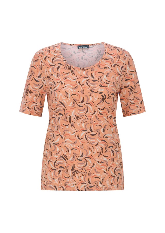 GOLDNER Kurzarmshirt »Viskoseshirt mit frischem All-over-Print« stretchbequemer Viskosejersey