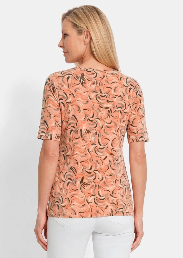 GOLDNER Kurzarmshirt »Viskoseshirt mit frischem All-over-Print« stretchbequemer Viskosejersey