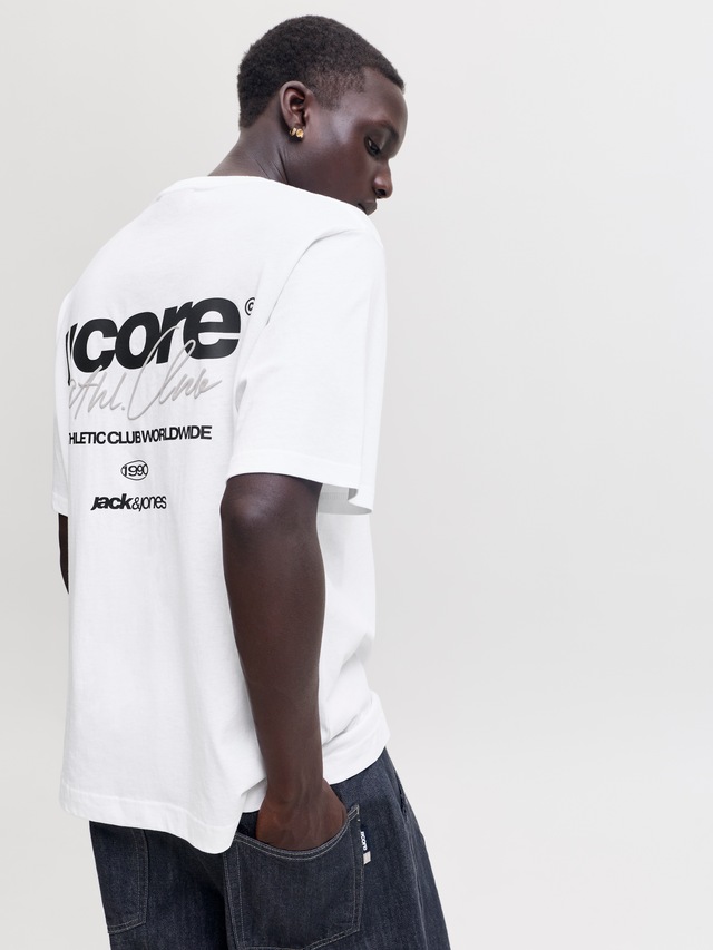 Jack & Jones Rundhalsshirt »JCOCLUB BACK SCRIPT TEE SS CREW NECK SN« Baumwolle, relaxed fit