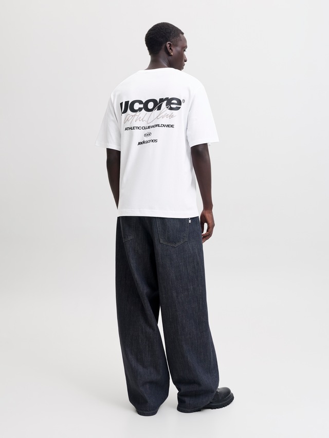 Jack & Jones Rundhalsshirt »JCOCLUB BACK SCRIPT TEE SS CREW NECK SN« Baumwolle, relaxed fit