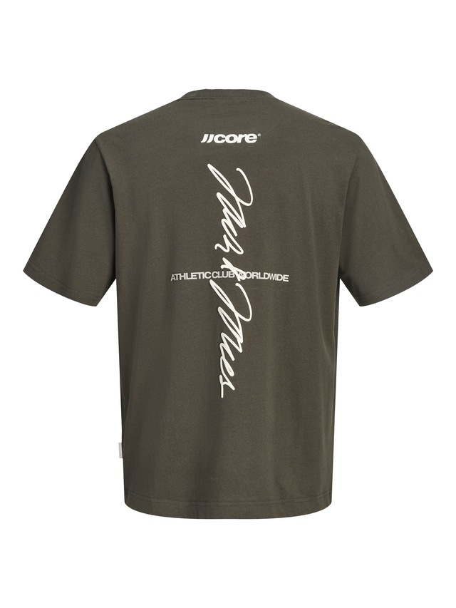 Jack & Jones Rundhalsshirt »JCOCLUB BACK SCRIPT TEE SS CREW NECK SN« Baumwolle, relaxed fit