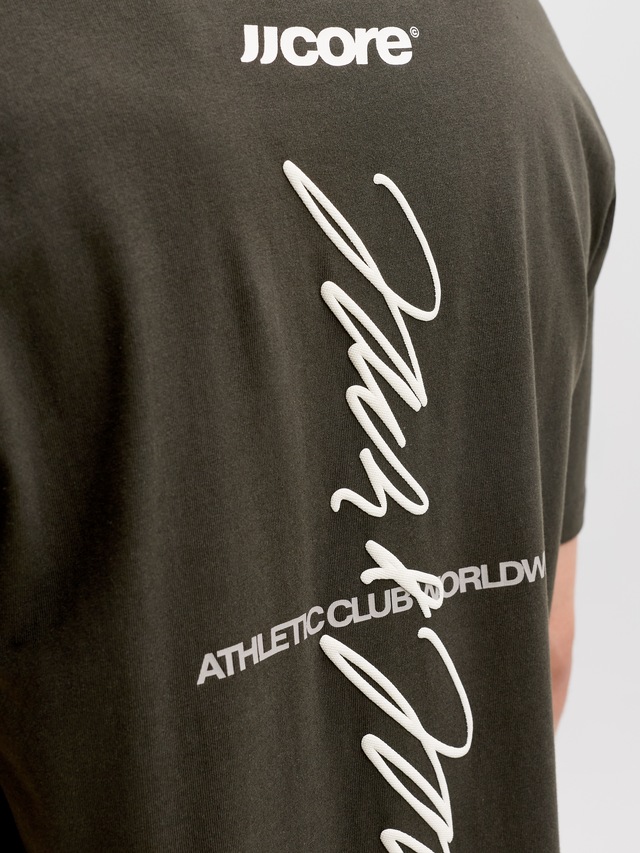 Jack & Jones Rundhalsshirt »JCOCLUB BACK SCRIPT TEE SS CREW NECK SN« Baumwolle, relaxed fit