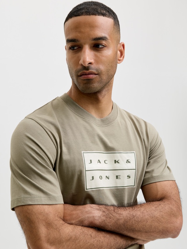 Jack & Jones Rundhalsshirt »JCOFUSION BOX PRINT TEE SS CN SN« Baumwolle, regular fit