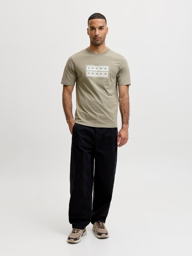 Jack & Jones Rundhalsshirt »JCOFUSION BOX PRINT TEE SS CN SN« Baumwolle, regular fit