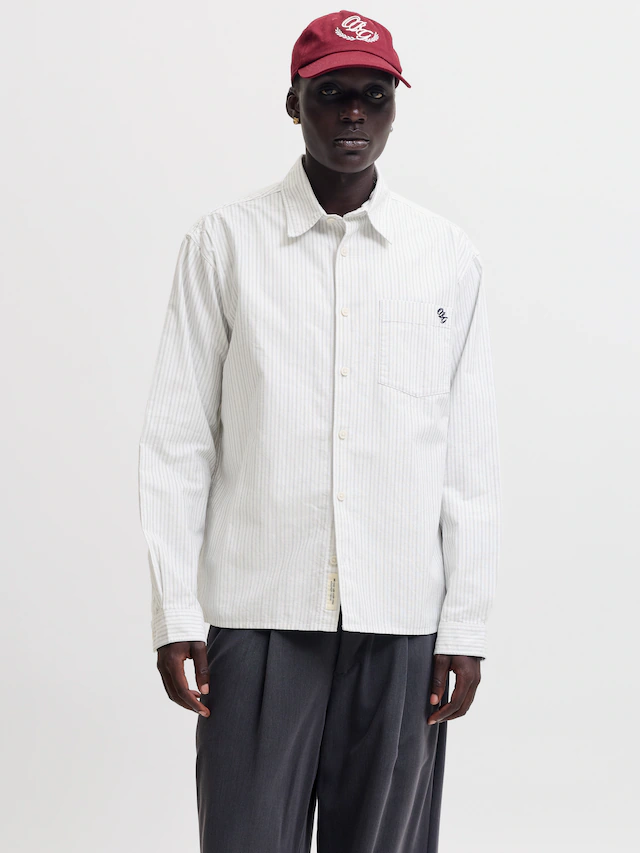 Jack & Jones Langarmhemd »JORFREDERIKSBERG OXFORD SHIRT LS SN« Baumwolle, locker geschnitten