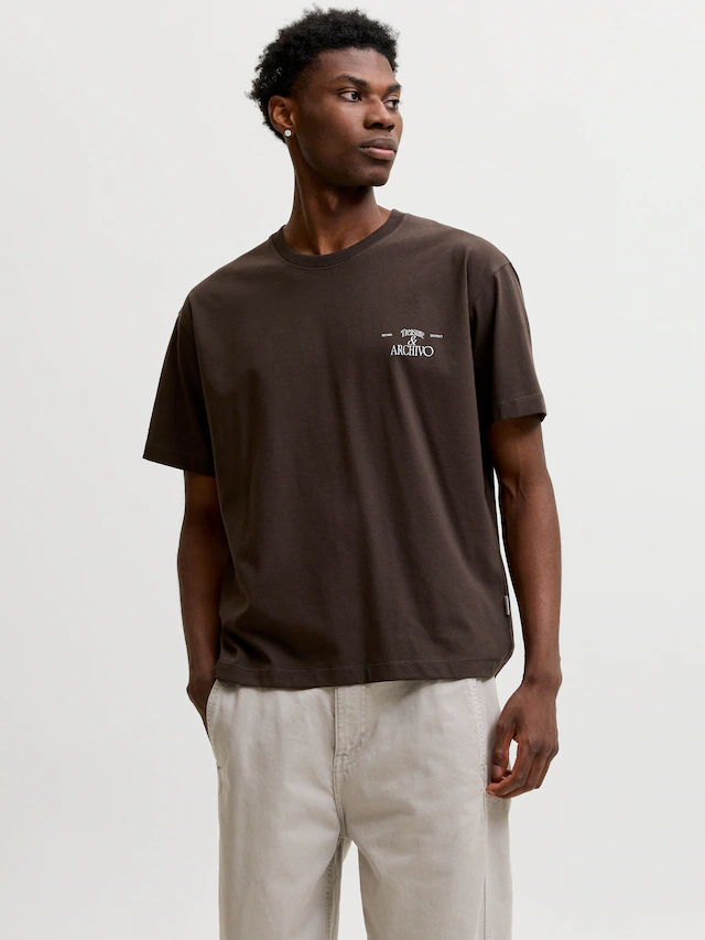 Jack & Jones Rundhalsshirt »JORSALAMANCO PHOTO BACK TEE SS CN SN« Baumwollmischung, relaxed fit