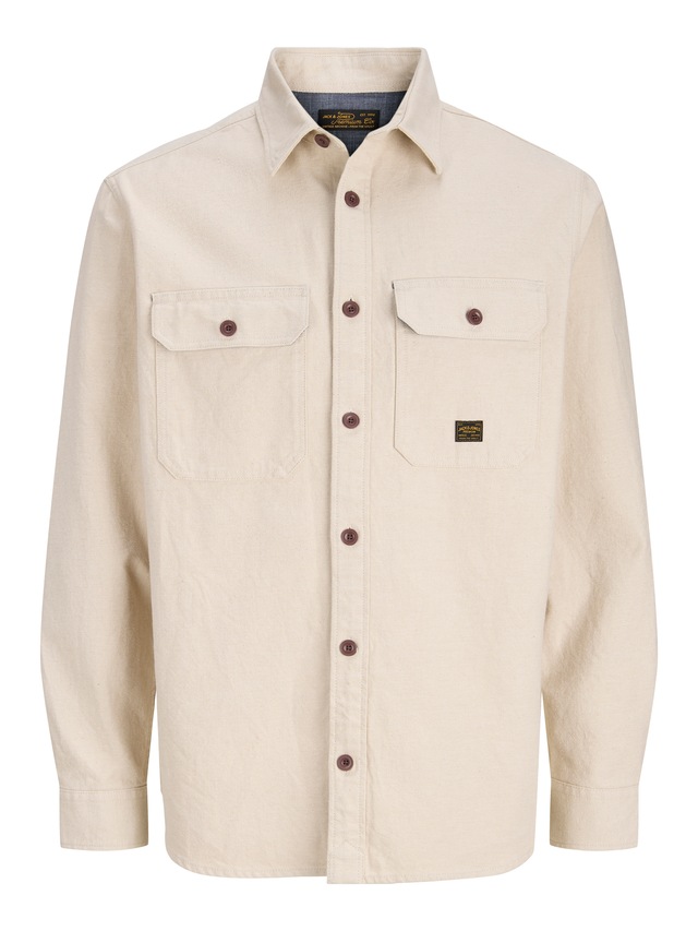 Jack & Jones Langarmhemd »JPRBLUIVY SOLID L/S OVERSHIRT SN« Overshirt Form, Baumwolle, normal geschnitten