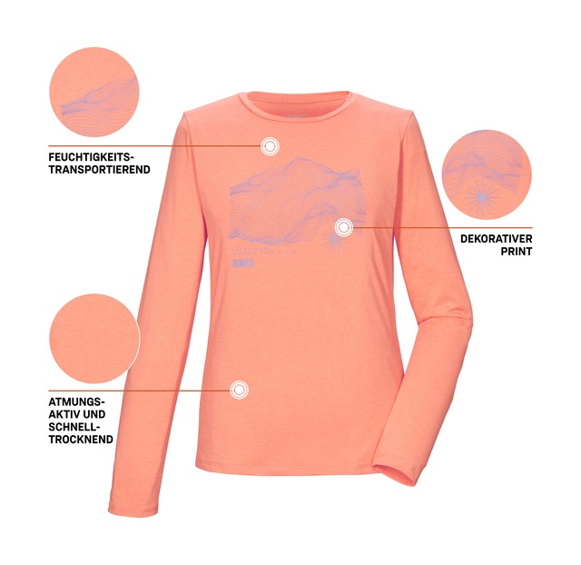 Killtec Langarmshirt »KOS 179 WMN LS SHRT« Weiches, strapazierfähiges, atmungsaktives Langarmshirt