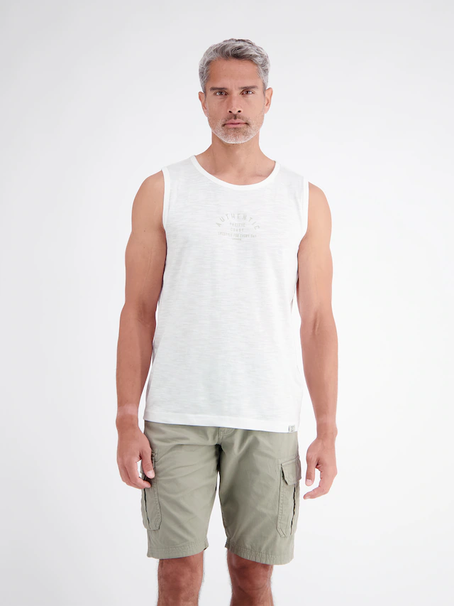 LERROS Muskelshirt »Luftiges Tanktop aus Baumwolle mit trendigem Slogan-Print«