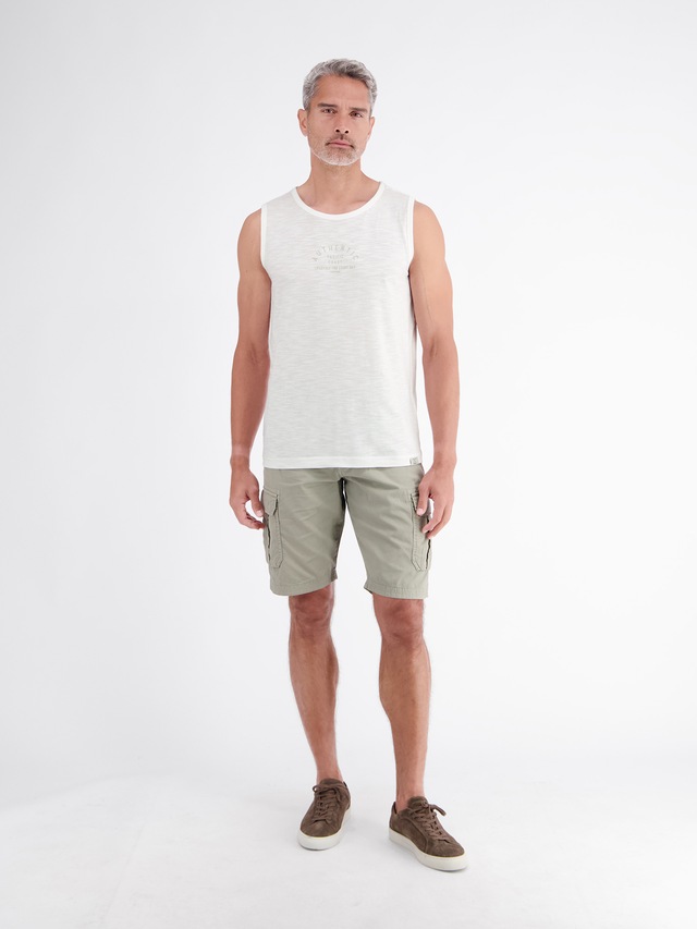 LERROS Muskelshirt »Luftiges Tanktop aus Baumwolle mit trendigem Slogan-Print«