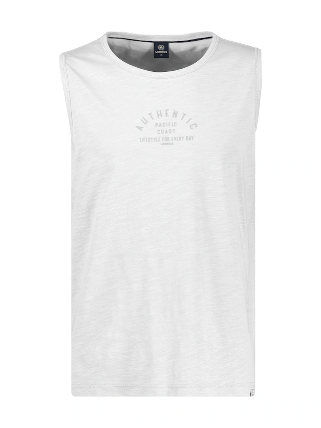 LERROS Muskelshirt »Luftiges Tanktop aus Baumwolle mit trendigem Slogan-Print«