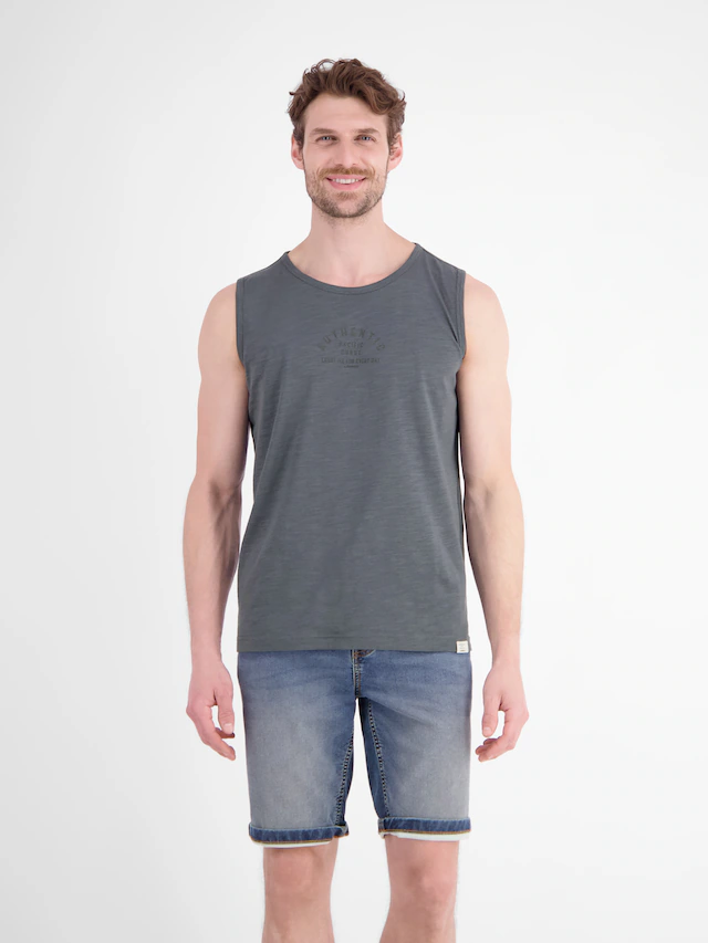 LERROS Muskelshirt »Luftiges Tanktop aus Baumwolle mit trendigem Slogan-Print«